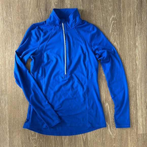 Champion Tops - Champion Blue Fitted Long Sleeve Zippered Top